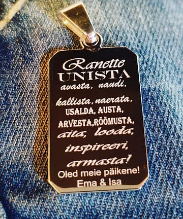 Lõigatud nurkadega hõbedast ripats